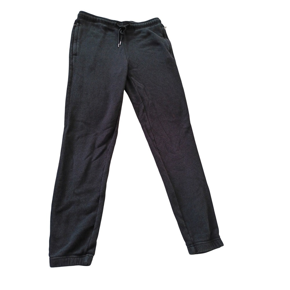 Ideology Black Cotton Sweatpants Joggers Zipper Pockets Drawstring Waist Size S